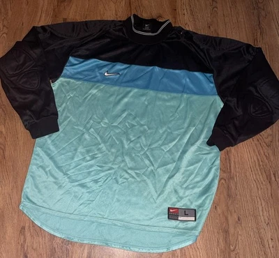 Camiseta de fútbol vintage de los 90 Nike portero tonal acolchada TALLA GRANDE Foto 1 de 4