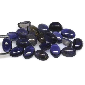 10,60 ct. Unbeheizt 21 Teile Blau Lila Madagaskar Iolith Oval Cabochon - Bild 1 von 4