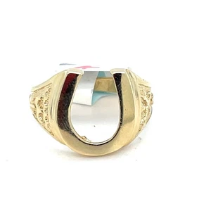 14 Karat Gelbgold polierter Hufeisenring 4,20 g Größe 8 - Bild 1 von 3