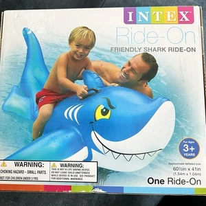 Intex Gonfiabile Amichevole Squalo Cavalcabile 1995 Vintage - Foto 1 di 3