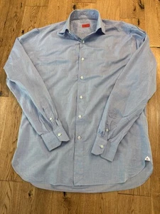 Isaia Napoli Button Down Blue Size 16.5/42 - Picture 1 of 5
