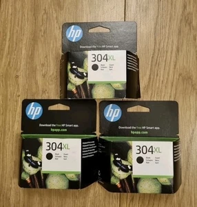 3 X HP 304 XL Black Ink Cartridges - Picture 1 of 2