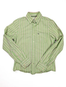 Abercrombie Fitch Muscle Fit Green Pink Striped Button L/S Vintage Men's Size S - Picture 1 of 6