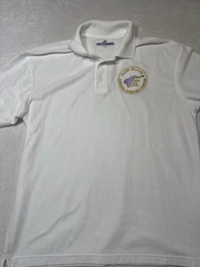 Rare Plum Island Animal Disease Center Polo Blue L White Embroidered DHS A - Foto 1 di 12