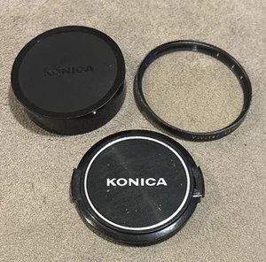 Konica 55mm Snap-On Front Objektivdeckel mit Rear Lens Cap + 55mm UV Filter * 3 Stück - Bild 1 von 8