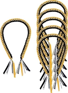 TFTAFAN Graduation Ribbon Leis 2025 Necklace black and yellow - Picture 1 of 5