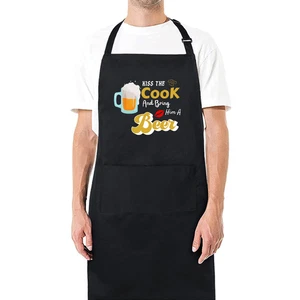 Küss den Koch und bring ihm eine Bierschürze - Lustige Grillschürze für Männer, Ehemann, Papa - Bild 1 von 11