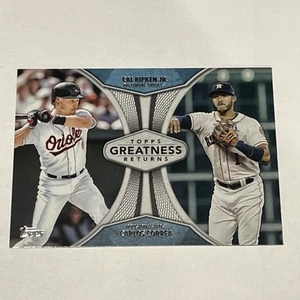 2019 Topps Greatness Returns Cal Ripken Jr Carlos Correa #GR-21 HOF - Picture 1 of 2