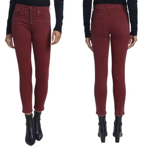 Veronica Beard Debbie High Waist Skinny Jeans 25 Rot Neu mit Etikett - Bild 1 von 9