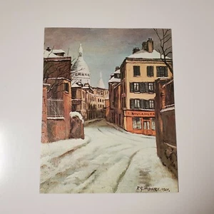 Vtg Conoco Gasoline Customer Appreciation 10"x8" Fine Art Print "Rue Norvins" - Picture 1 of 7