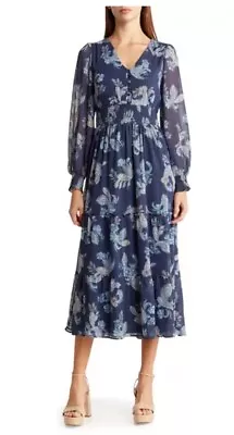 Lucky Brand Casual Cinched Waist Peasant Dress. Size M - Image 1 of 4