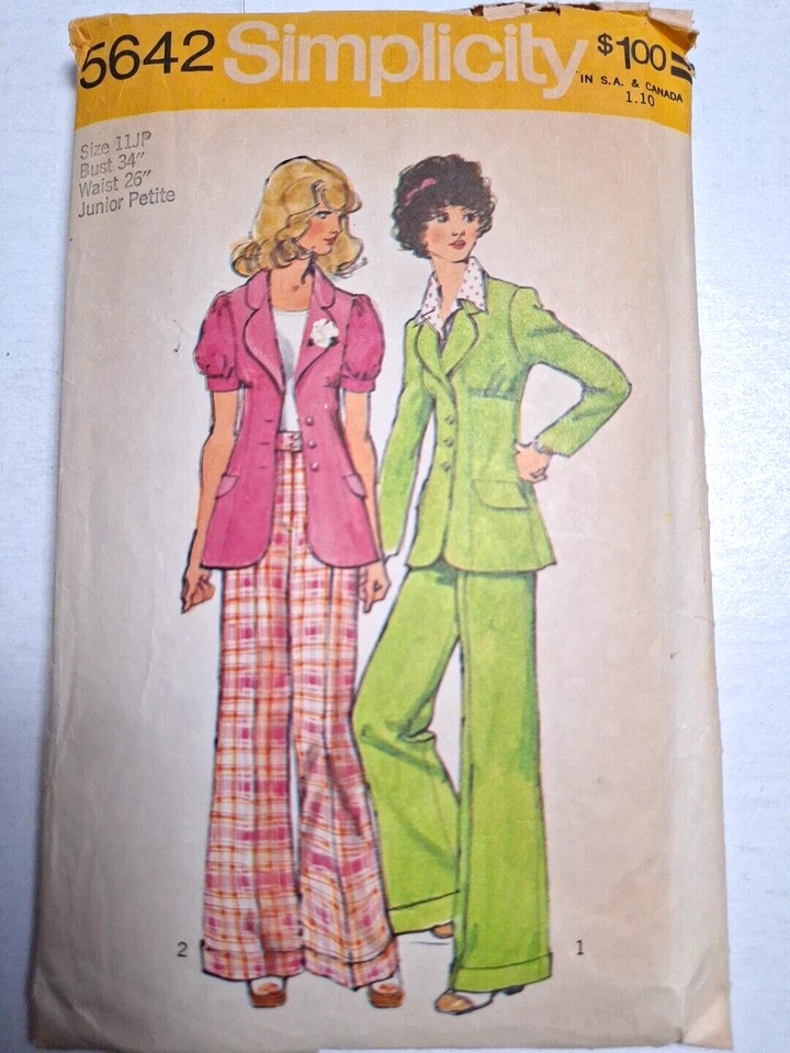 Pants Blazer Fitted Jacket 11 JP Junior Simplicity 5642 Sewing Pattern Cut VTG - Image 1 of 4