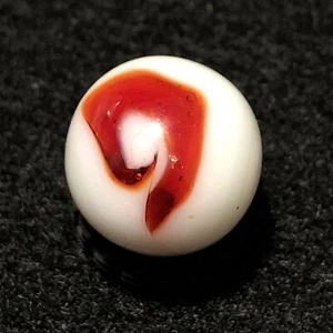 Heaton Agate .62" Transpa Red & Pearl White Swirl Near Mint Look - Picture 1 of 5