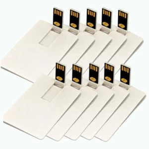 Lot 10 USB Flash Drive Business Card Wallet Credit Card Bank Card Memory White - Picture 1 of 7