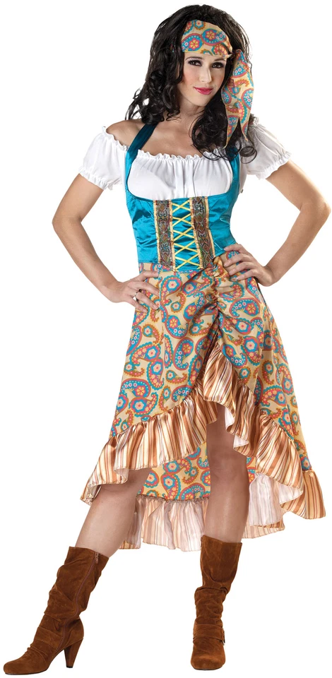 Seasons Fortune Teller Gypsy Adult 3pc Halloween Polyester Women Costume, Blu... - Image 1 of 1