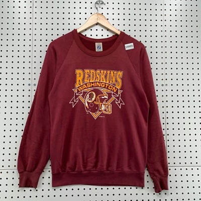 Vintage 90s Washington Redskin Crewneck Sweatshirt Youth XL Red Made USA 20X26 - Image 1 of 4