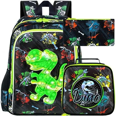 3PCS Kids Backpack 16" Girls Boys Elementary Preschool Lunch Box Water Set - Image 1 of 4