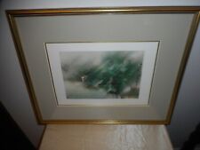 VTG. STEPHEN LOWE FRAMED WATERCOLOR PRINT "LONELY BOAT IN BAMBOO FOREST"!