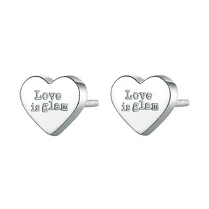 Sagapo Orecchini Cuore in Acciaio Frase Love is glam S'agapo SCK39 SAGAPO' - Foto 1 di 2