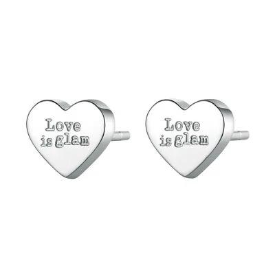 Sagapo Orecchini Cuore in Acciaio Frase Love is glam S'agapo SCK39 SAGAPO' - Immagine 1 di 2