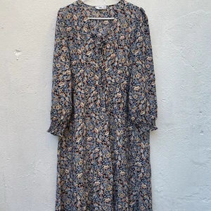 MNG Maxi Dress Womens Medium Blue Ditzy Floral Prairie Boho Cottage Garden Tea - Picture 1 of 17
