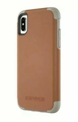 Funda de cuero premium premium Griffin Survivor Prime para iPhone X / XS bronceada - nueva en paquete Foto 1 de 2