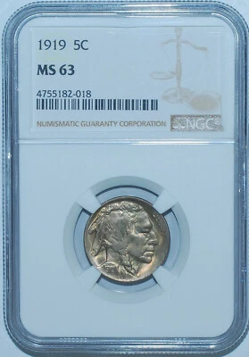 1919 P NGC MS63 Buffalo Nickel - Image 1 of 2