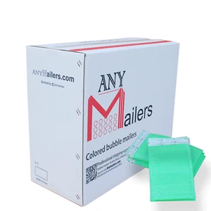 AirnDefense 1000 #0 6.5X10" Green Poly Bubble Mailers Shipping Padded Envelope - Picture 1 of 11