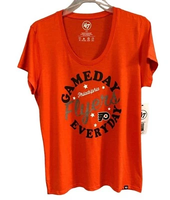 New Philadelphia Flyers 47’ Brand T-Shirt Women's Crew Neck Orange Sz L - Image 1 of 4