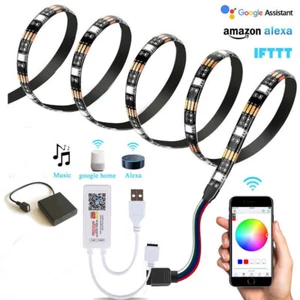 Led Strip Lights RGB 5050 5V Flexible USB/battery TUYA WiFi Control TV Backlight - Picture 1 of 14