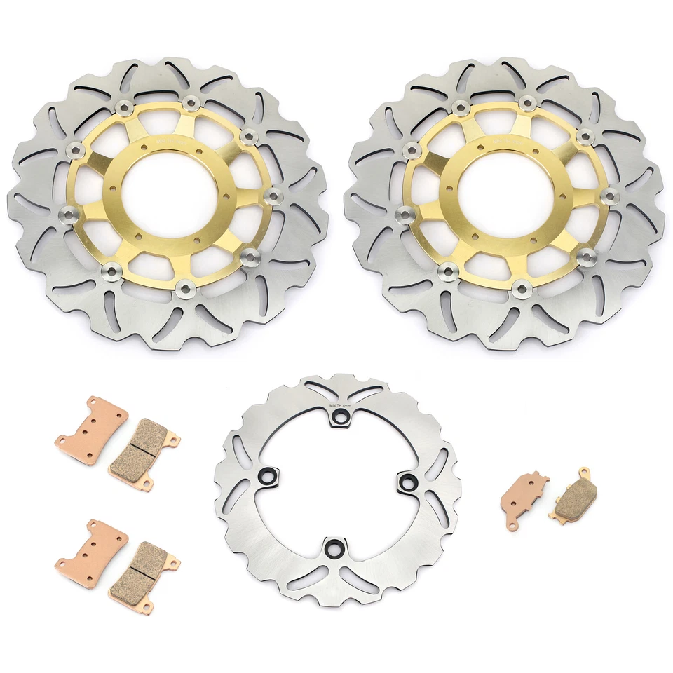 3 Front Rear Brake Rotors Pads For Honda CBR600 RR 2005 2006 CBR1000RR 2004 2005 - Image 1 of 4