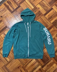 Subaru Logo Green Full Zip Fleece Hoodie Wrx Sti Ascent Forester Outback Legacy - Bild 1 von 5
