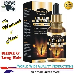 Biotin Hair Growth Serum. Vitamin B7 Growing Hair Oil, Shine & Long Hairs 4 PK - Picture 1 of 9