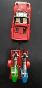 Corgi 4.7" Ferrari 308 GTS Diecast Red Toy Car Magnum PI with Trailer And Cycles - Picture 1 of 11