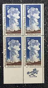 1972US #1453 8c National Parks Centennial Old Faithful - Zip Block of 4 Mint - Picture 1 of 1