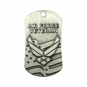 Air Force Veteran Antique Finish Dog Tag Necklace-Isaiah 40:31 (4 Pack) - Picture 1 of 3