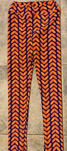 Girls LuLaRoe Kids Size L XL 7 - 10 Leggings Pants Purple/Orange JC005-03 012017 - Picture 1 of 3