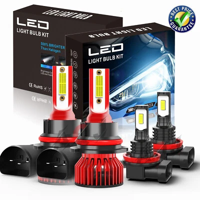 For Chevrolet Equinox 2005 2006 2007 2008 2009 LED Headlight Fog Light Bulbs Kit - Image 1 of 4