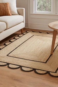 Eco Friendly Braided Jute Rug 4x6 5x8 - Handmade Natural Pattern Room Model Rug - Picture 1 of 6