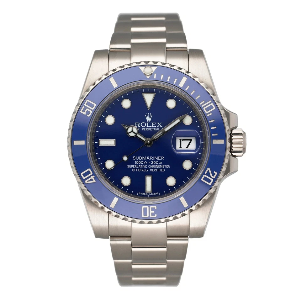 Rolex Submariner Date 116619LB Smurf Mens Watch Box Papers - Image 1 of 1