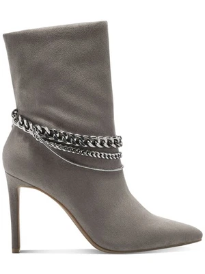 Botines de aguja INC para mujer gris cadena extraíble corneada Reanna punta 8 M Foto 1 de 4