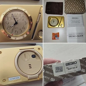 1986 Seiko Travel Alarm Clock QUP101G W/ Box Case Manual Analog Dial & New Batt. - Picture 1 of 16