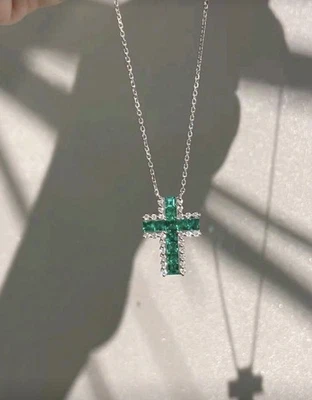 Collana CROCE IN ARGENTO 925 E ZIRCONI - Immagine 1 di 4