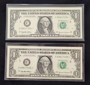 2-1999 Consecutive Federal Reserve Note "C" Philadelphia CU Star Notes ☆ FRN - Picture 1 of 4