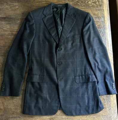 Ermenegildo Zegna 100% Pure Cashmere Plaid Blazer Sport Coat 42L US Jacket 52L - Imagem 1 de 4