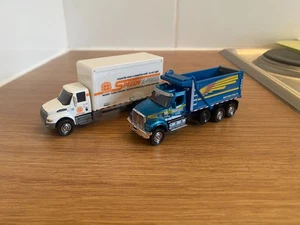 Diecast Matchbox 2x Working Rigs Trucks Box Truck/Dump Truck 1:64??? - Picture 1 of 8