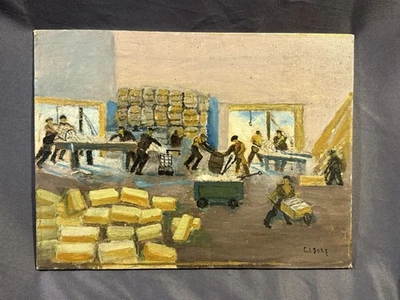 Antigua pintura de arte popular náutico Provincetown Cape Cod firmada por Charles Doeg Foto 1 de 4