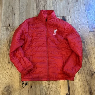 Liverpool F.C. Jacket Men Small Red Solid Puffer Coat Pockets Soccer Pockets - Image 1 of 4