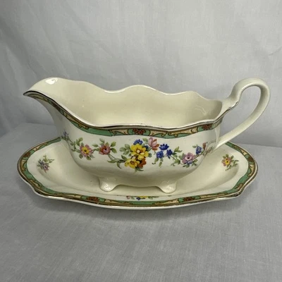 Excellent Johnson Brothers Pareek Enfield Gravy Boat And Tray Discontinued - Image 1 of 4