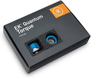 EKWB EK-Quantum Torque HDC-12 Rigid 12mm OD Compression Fitting, Blue 6-Pack - Picture 1 of 3